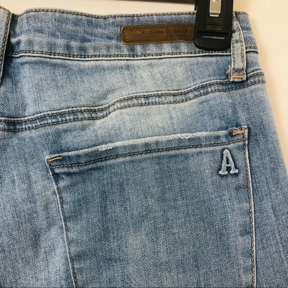 Articles of Society Light Wash Skinny Distressed Jeans/Denim- Size 28 - Picture 6 of 12